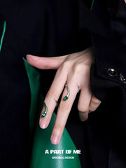 Slytherin House S925 Sterling Silver Basic Snake Resizeable Rings™
