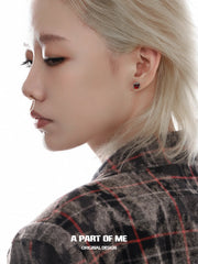 스네이크 그래스프 925 스털링 실버 컬러 크리스털 비즈 스터드 귀걸이™