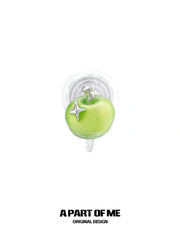 Summer Fruity 18K Platinum Plated Apple Planet Ear clips Stud Earrings™
