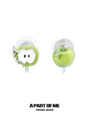 Summer Fruity 18K Platinum Plated Apple Planet Ear clips Stud Earrings™