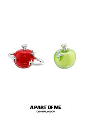 Summer Fruity 18K Platinum Plated Apple Planet Ear clips Stud Earrings™