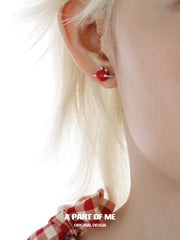 Summer Fruity 18K Platinum Plated Apple Planet Ear clips Stud Earrings™