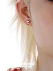 Summer Fruity 18K Platinum Plated Apple Planet Ear clips Stud Earrings™