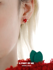 Summer Fruity 18K Platinum Plated Apple Planet Ear clips Stud Earrings™