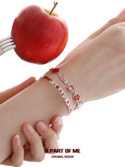 Summer Fruity 18K Platinum Plating Apple Slice Adjustable Chain Bracelet™