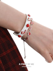 Summer Fruity 18K Platinum Plating Apple Slice Leather Bracelet™