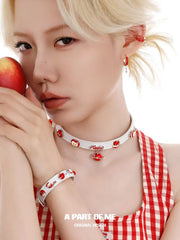 Summer Fruity 18K Platinum Plating Apple Slice Leather Bracelet™