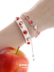Summer Fruity 18K Platinum Plating Apple Slice Leather Bracelet™