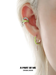 ต่างหูรูปแอปเปิ้ลเคลือบแพลตตินัม 18K รุ่น Summer Fruity™ Ear Clips™