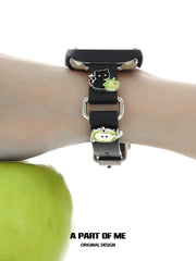 Summer Fruity Black Cat Leather watch band for Apple Watch™