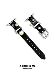 Summer Fruity Black Cat Leather watch band for Apple Watch™