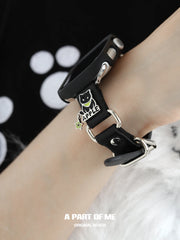 Summer Fruity Black Cat Leather watch band for Apple Watch™