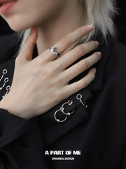 Sunrise to Moonfall S925 Sterling Silver Agates Shells Resizeable Rings™