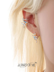 Terminator Route Platinum-plated Airplane Huggie Hoop Earrings ™