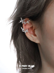 Whiterfly 18k Platinum Plating Butterfly Tassel Ear Hook Earclips™