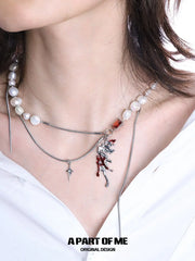 สร้อยคอไข่มุกชุบแพลตตินัม 18k Whiterfly™