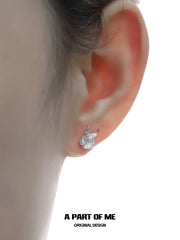 Whiterfly S925 스털링 실버/18K 옐로우 골드 도금 내추럴 화이트 쉘 스터드 귀걸이™