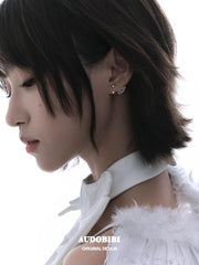 Winged Grace Platinum Plating 925Pin Tiny Wing Stud Earrings™
