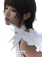 Winged Grace Platinum Plating 925Pin Tiny Wing Stud Earrings™