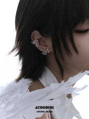 Winged Grace Platinum Plating 925Pin Tiny Wing Stud Earrings™
