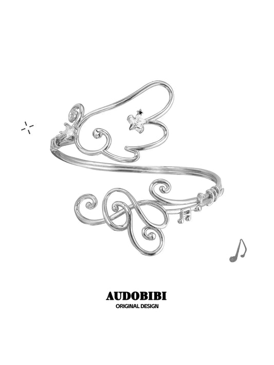 Winged Grace Platinum Plating Angel Wing Music Note ArmRing™