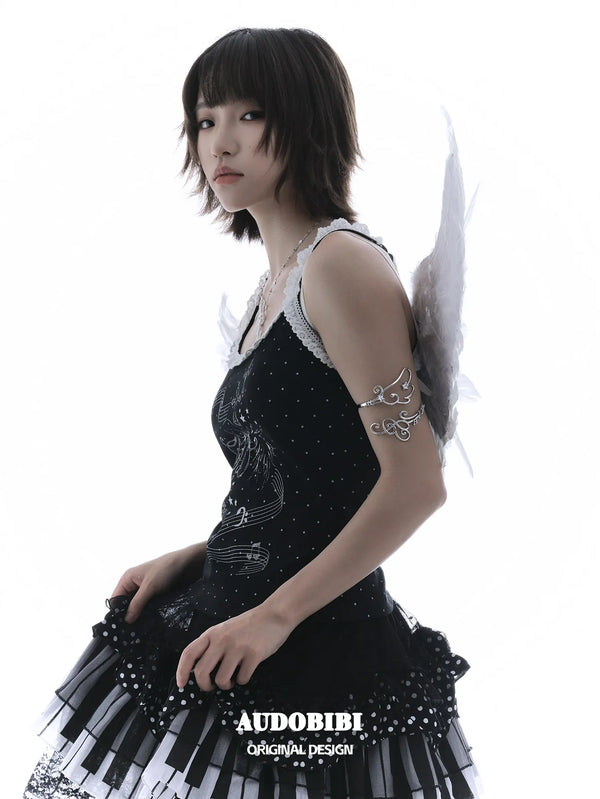 Winged Grace Platinum Plating Angel Wing Music Note ArmRing™