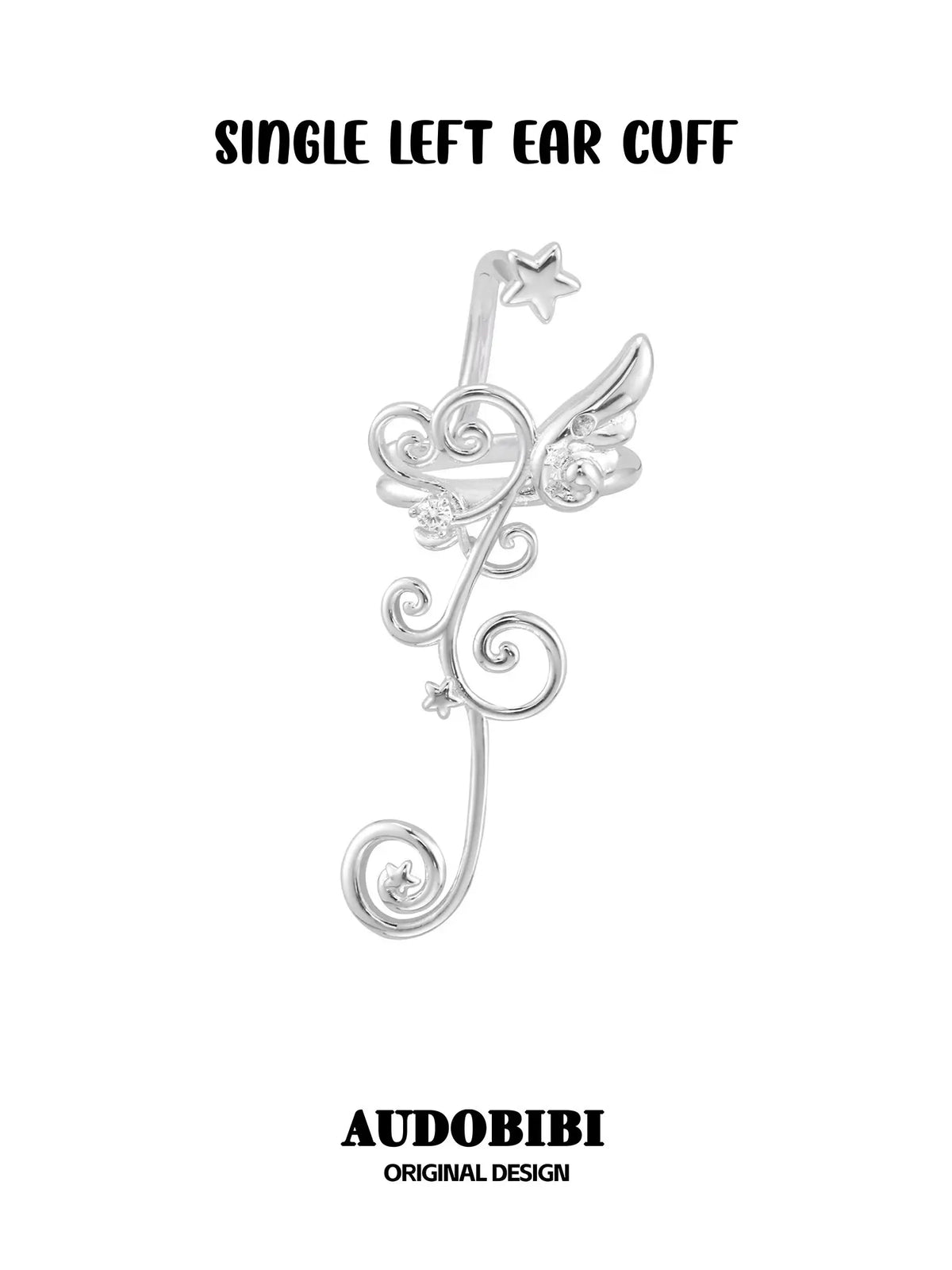 Winged Grace Platinum Plating Angel Wing No Piercing Ear Climber ™