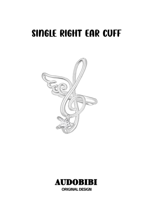 Winged Grace Platinum Plating Music Note Wing Ear Cuffs™