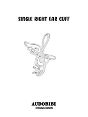 Winged Grace Platinum Plating Music Note Wing Ear Cuffs™