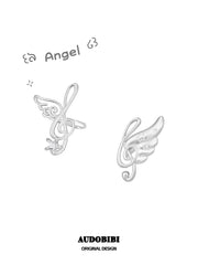 Winged Grace Platinum Plating Music Note Wing Ear Cuffs™