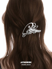 Winged Grace Platinum Plating Music Note Wing Hair Clip™