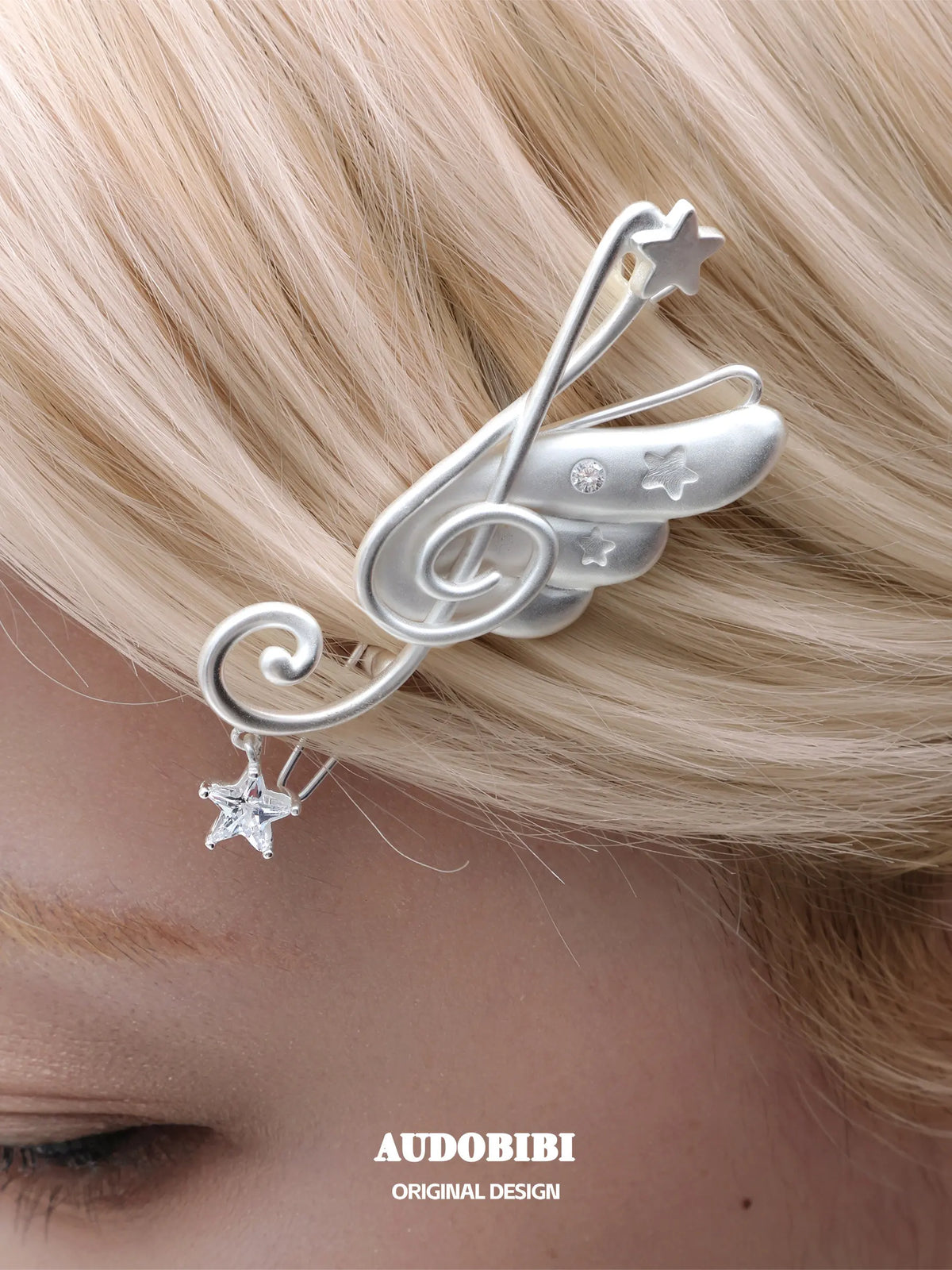 Winged Grace Platinum Plating Music Note Wing Y2K HairPin Hair Clip™