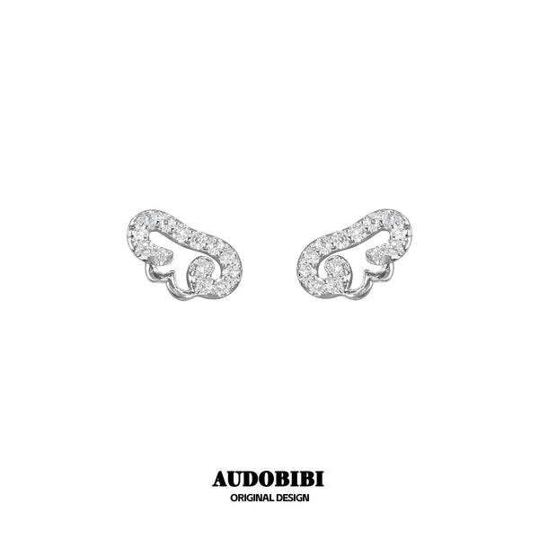 Winged Grace Judgment Angel Wing & Cross Earrings — Silver-Plated Brass, Angel.