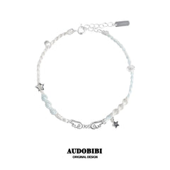 Winged Grace Angel Wings Cord Bracelet — Blue.