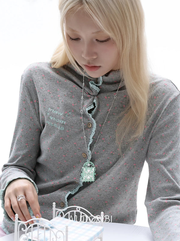 Lily Dream House Photo Locket Long Necklace, shown worn by a model.