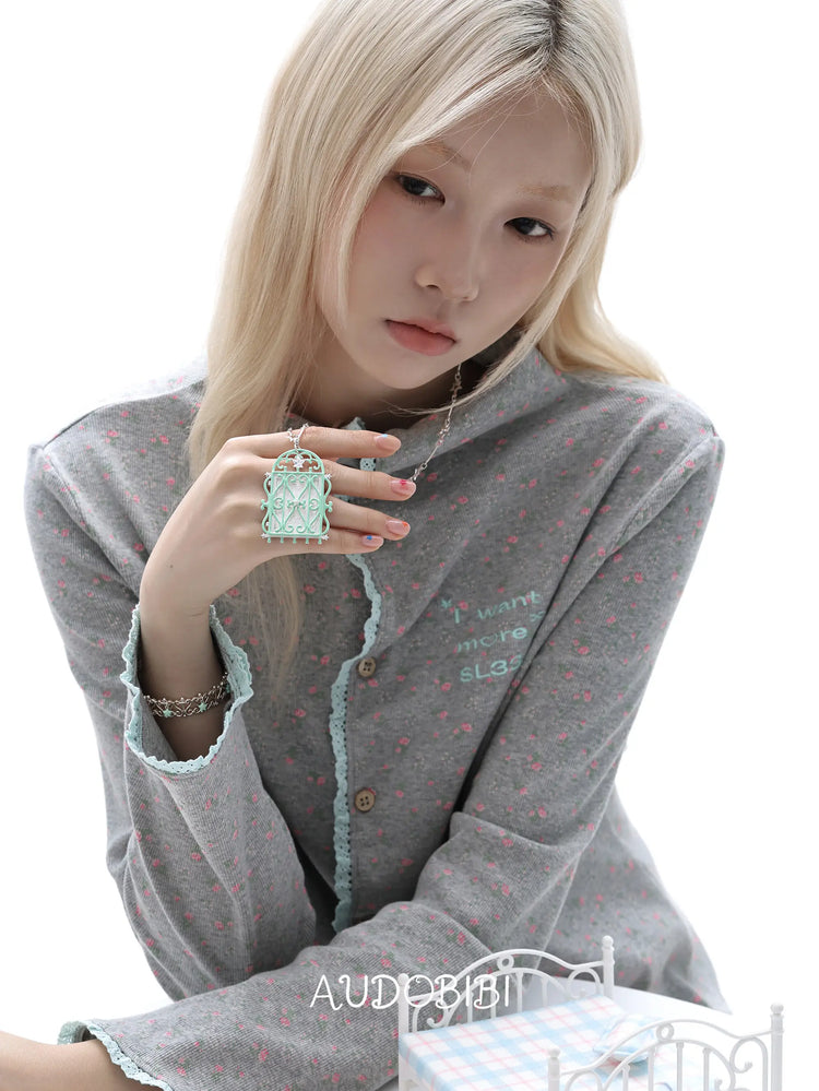 Lily Dream House Photo Locket Long Necklace, shown worn by a model.