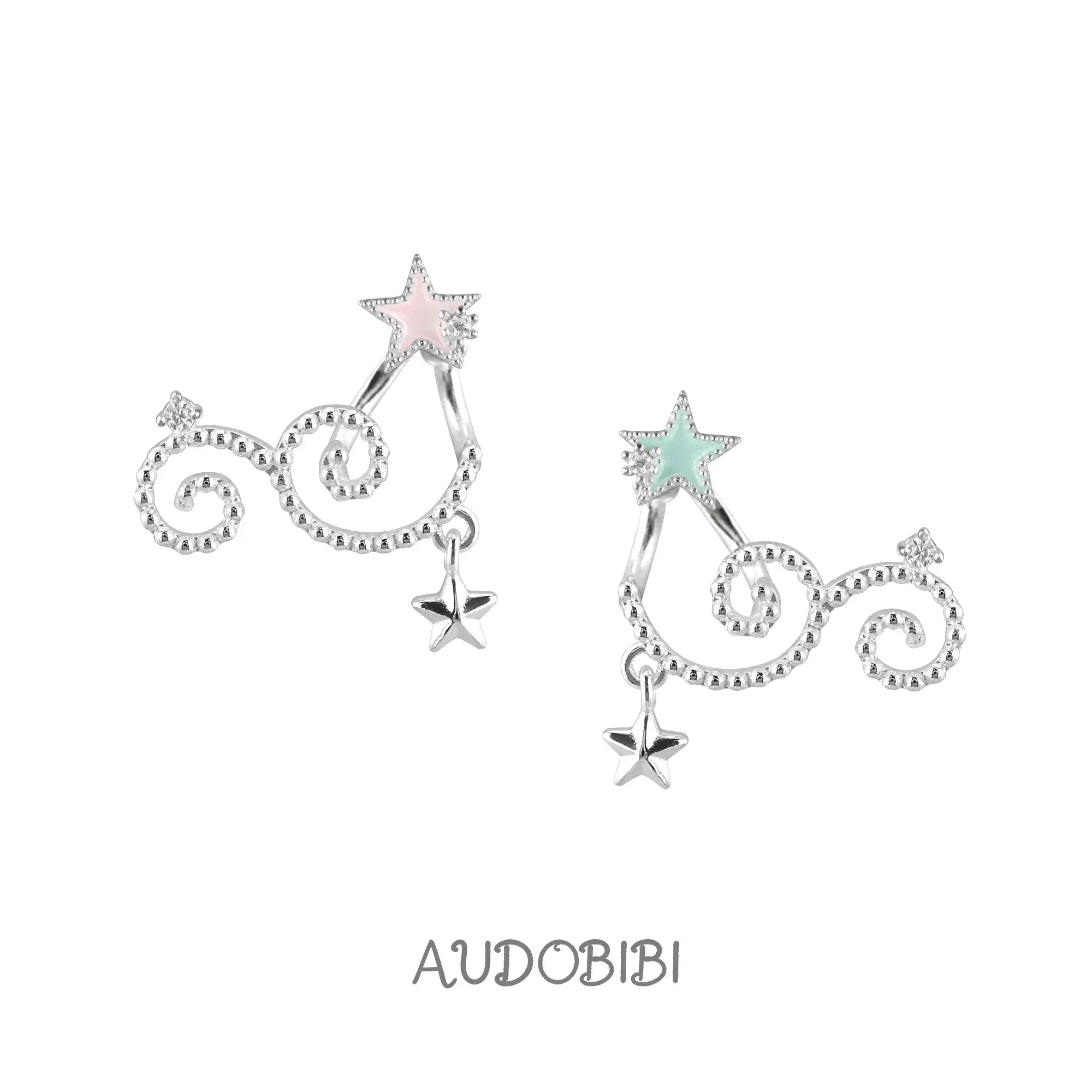Lily Starvine Detachable Star Stud Earrings — Mixed Colors.