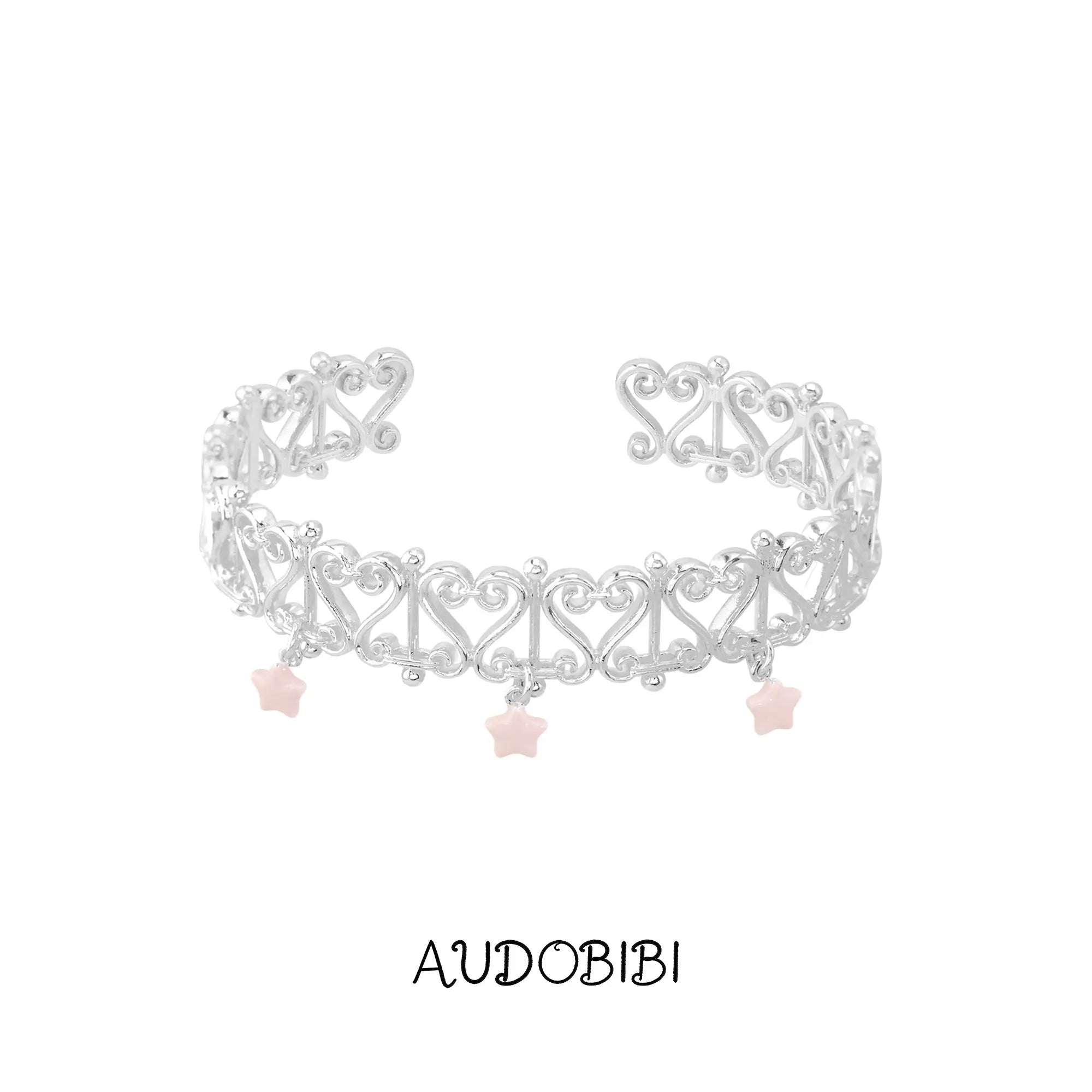 Lily Starvine Openwork Window Bangle — Pink.